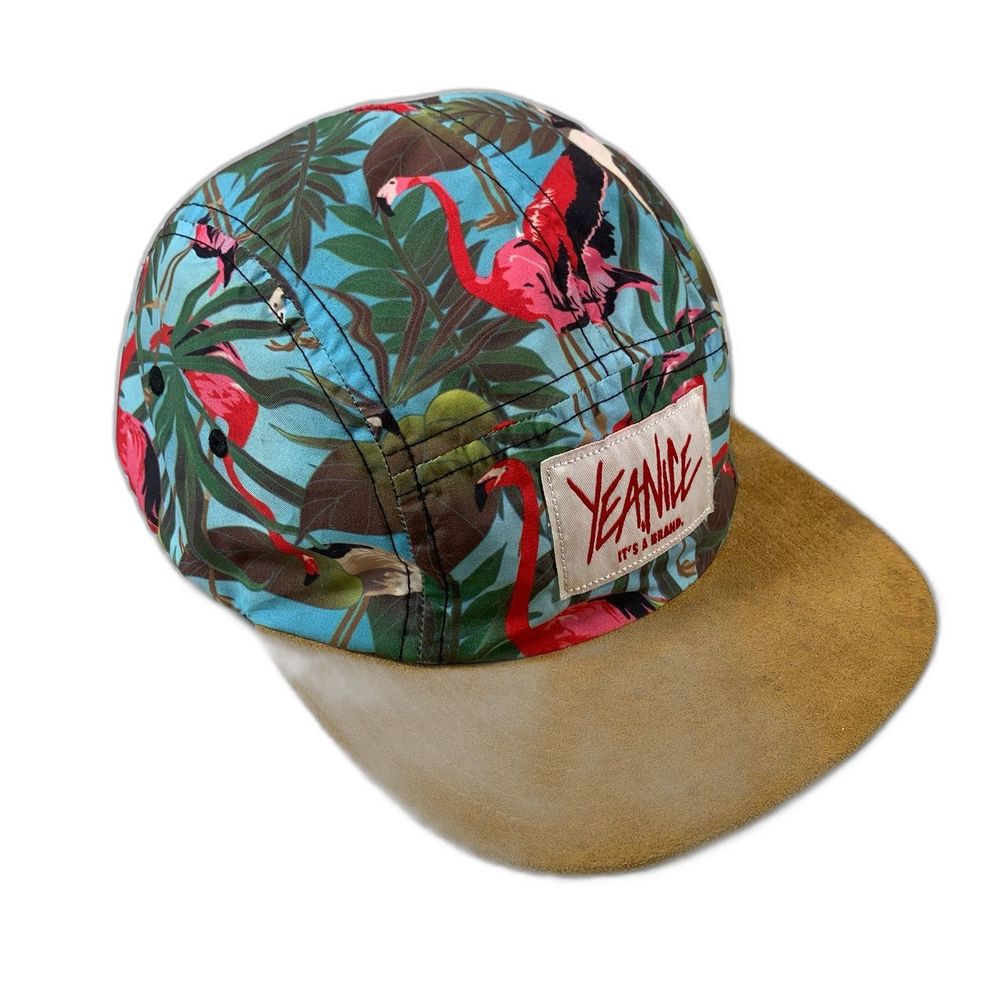 Yea Nice 5 panel hiking outdoors hat cap flamingo bird jungle tropical